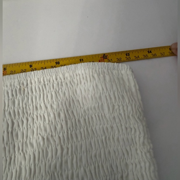 Beach Casual Boho Strapless White Tiered Dress Size Medium - Picture 7 of 12